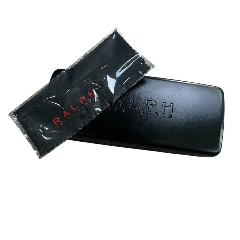 Ralph Lauren Hard Clam Shell Glasses Case Black Sealed Wipe Cloth‎ Velvet Lined